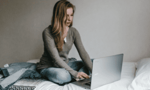 woman on bed