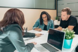 talking to a financial advisor